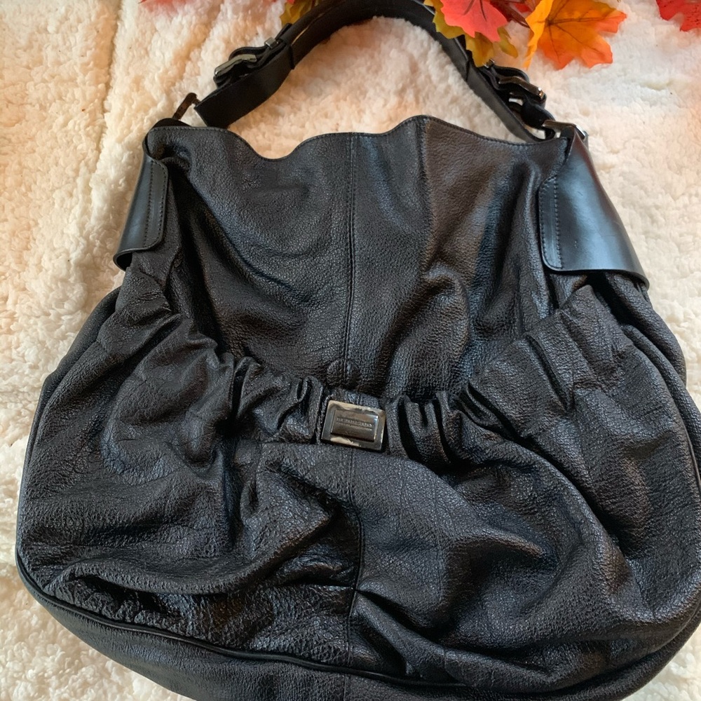 💯Burberry Black Shimmer Leather Hobo